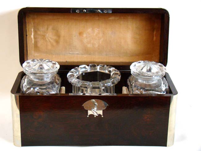 A Magnificent Silver Mounted Rosewood Tea Caddy Box circa 1810 — image 2